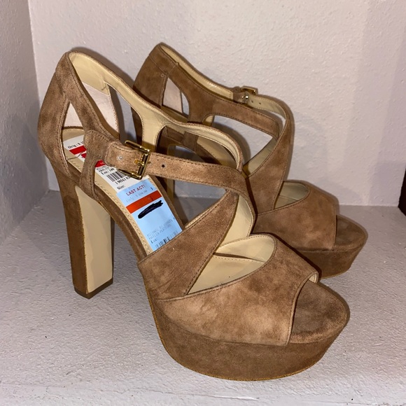 Michael Kors Harlen Platform Suede Heels - Picture 3 of 11